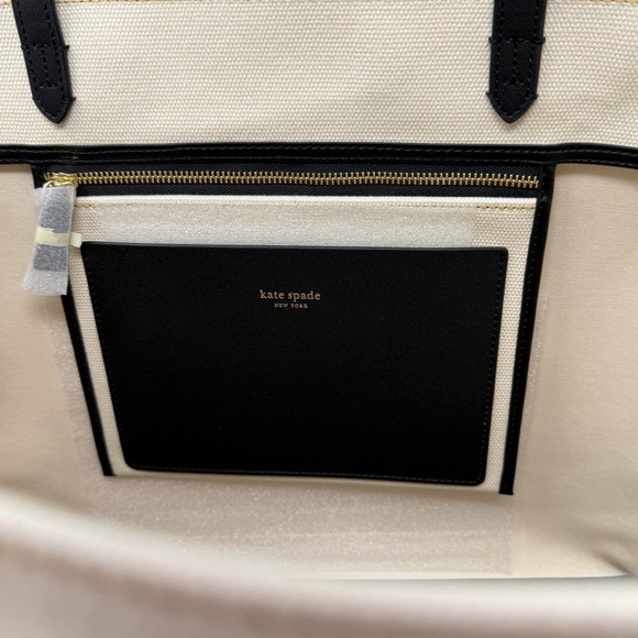 Kate Spade New York Fresh Picks Printed Medium Tote Bag Canvas Floral Logo - Picture 4 of 16